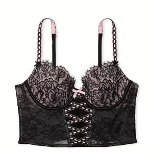 Victoria Secret-Dream Angels Lightly Lined Heritages Ribbon lace Bra Top/Corset